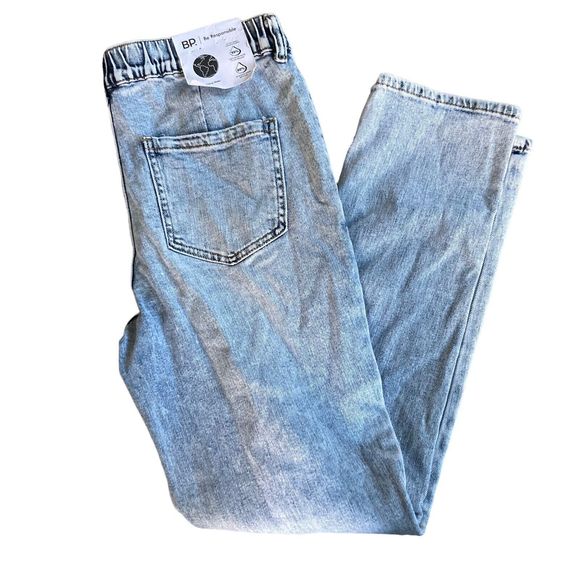 BP. Nordstrom Sz 26 Elastic Waist Exposed Button Fly 90s Straight Leg Jeans NWT - Picture 2 of 7